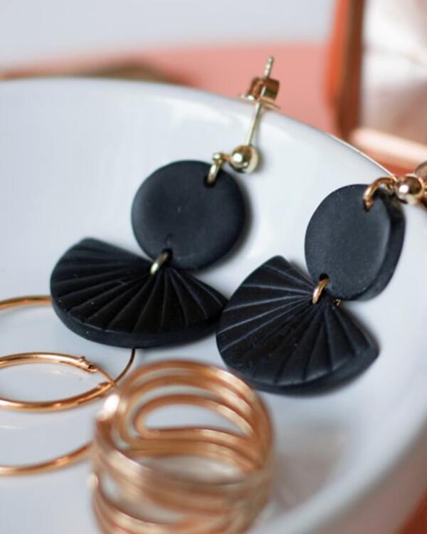 Polymer-clay earrings — 2